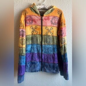 Rising International Rainbow Zip up Hoodie
